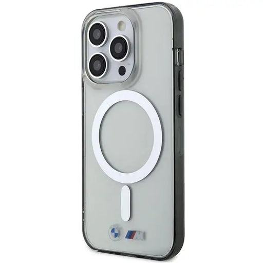 Кейс BMW Silver Ring MagSafe за iPhone 15 Pro Max прозрачен