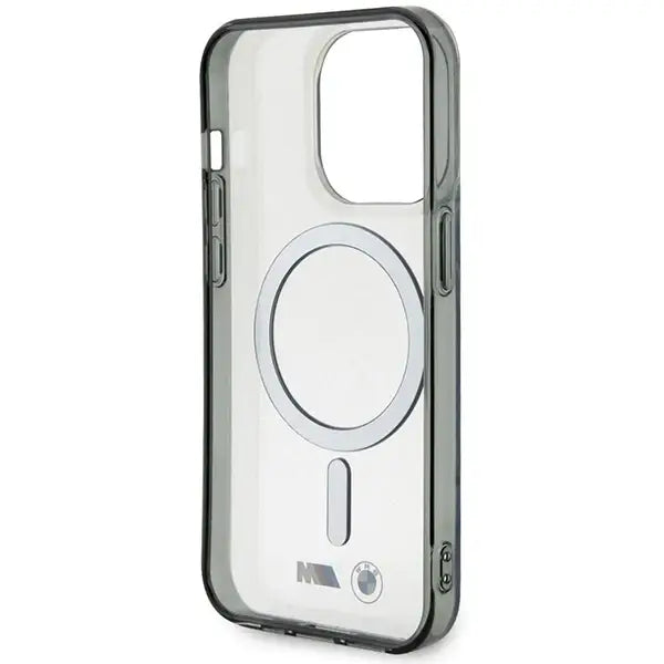 Кейс BMW Silver Ring MagSafe за iPhone 15 Pro Max прозрачен