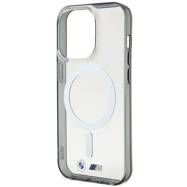 Кейс BMW Silver Ring MagSafe за iPhone 15 Pro прозрачен