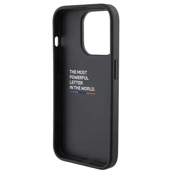 Кейс BMW Stamped Tricolor Stripe за iPhone 15 Pro черен