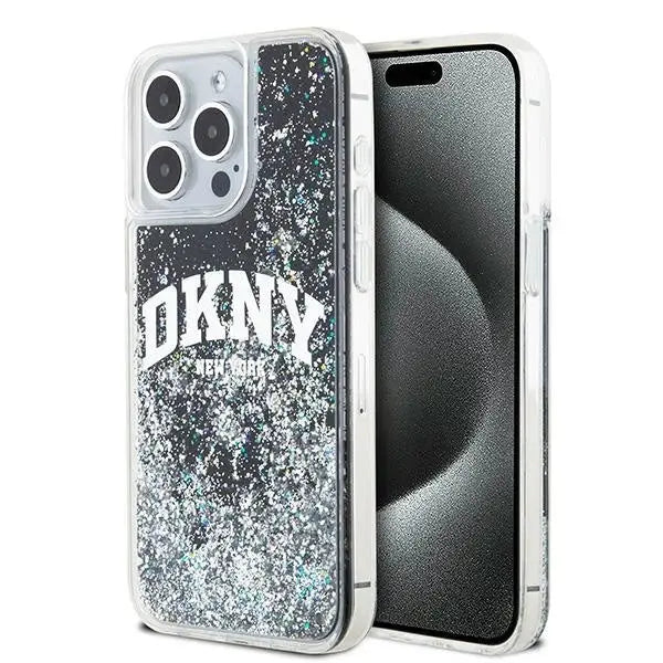 Кейс DKNY Liquid Glitter Big Logo за iPhone 14 Pro Max черен