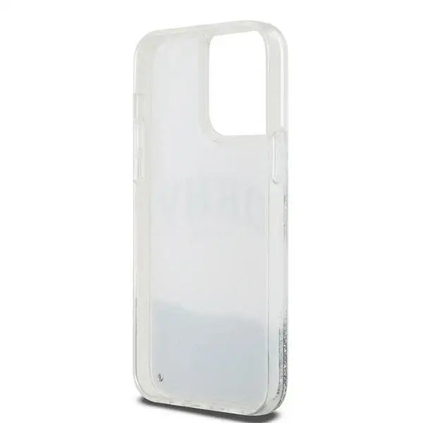 Кейс DKNY Liquid Glitter Big Logo за iPhone 15 Pro бял