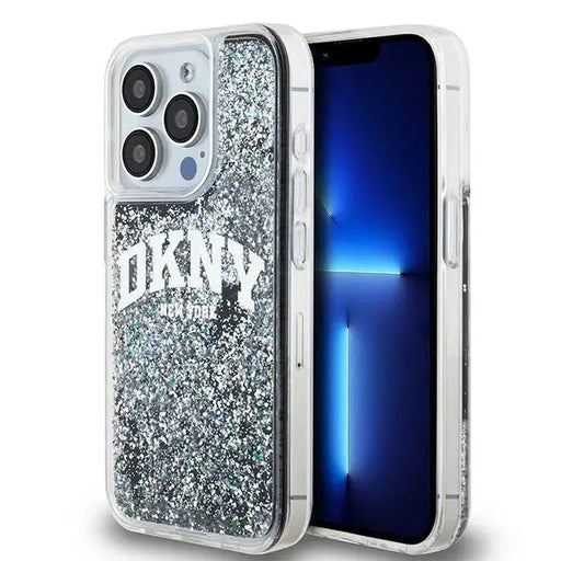 Кейс DKNY Liquid Glitter Big Logo за iPhone 15 Pro черен