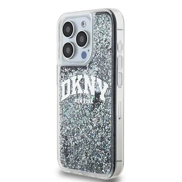 Кейс DKNY Liquid Glitter Big Logo за iPhone 15 Pro черен