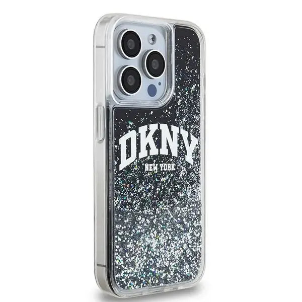 Кейс DKNY Liquid Glitter Big Logo за iPhone 15 Pro черен