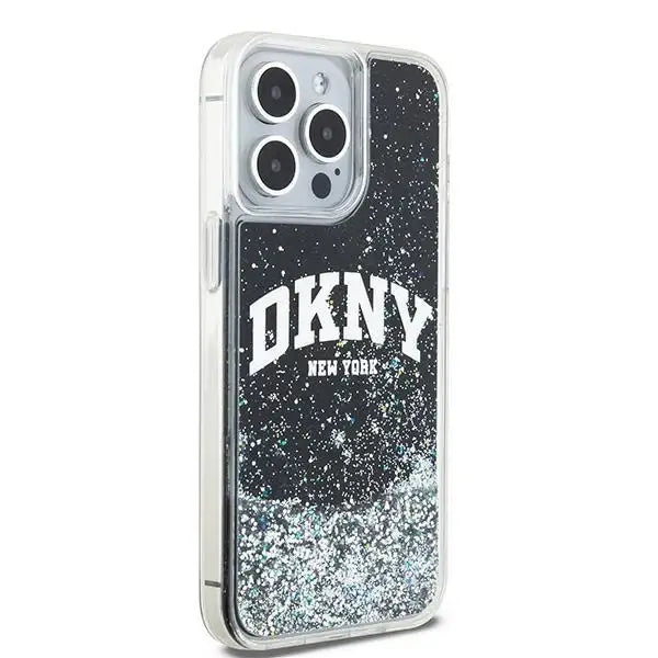 Кейс DKNY Liquid Glitter Big Logo за iPhone 15 Pro Max черен