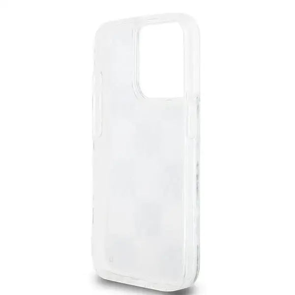 Кейс DKNY Liquid Glitter Multilogo за iPhone 15 Pro бял
