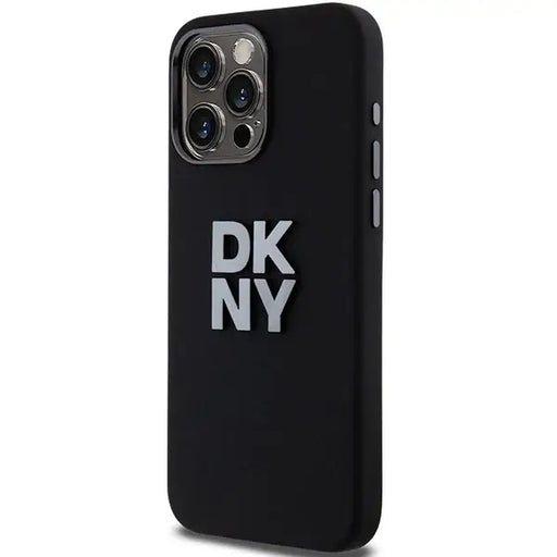 Кейс DKNY Liquid Silicone Metal Logo за iPhone 15 Pro черен