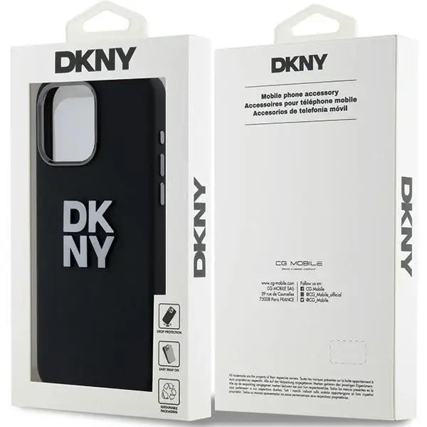 Кейс DKNY Liquid Silicone Metal Logo за iPhone 15 Pro черен