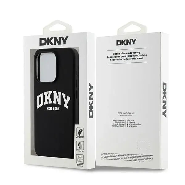 Кейс DKNY Liquid Silicone White Printed Logo MagSafe