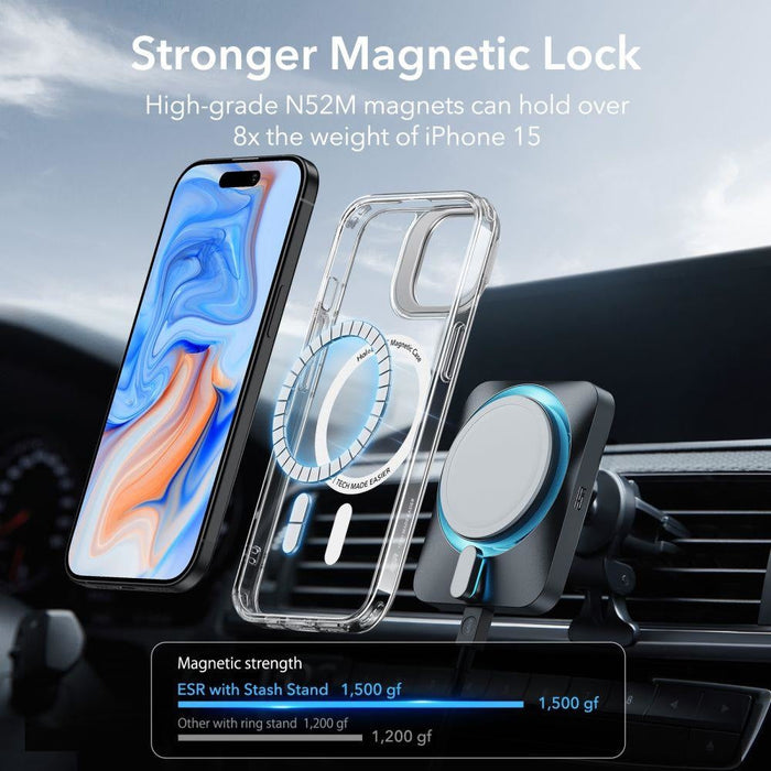 Кейс ESR Classic Kickstand Mag за iPhone 15 Plus прозрачен