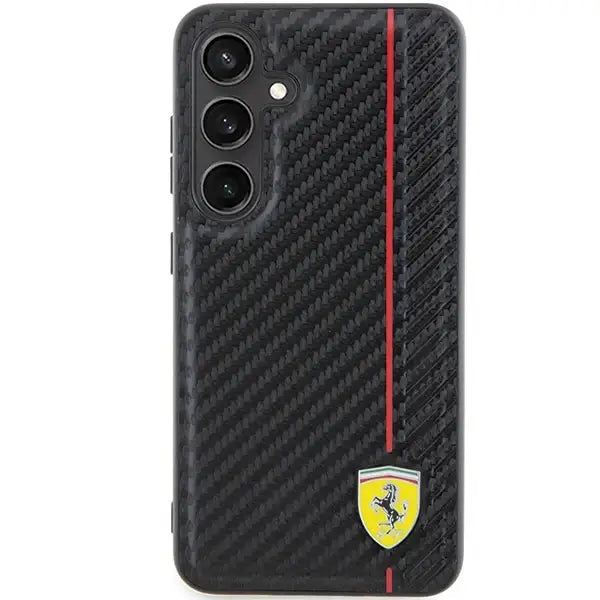 Кейс Ferrari Carbon Printed Line за Samsung Galaxy S24 черен