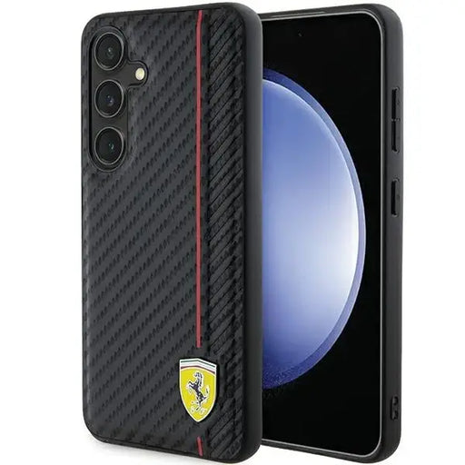 Кейс Ferrari Carbon Printed Line за Samsung Galaxy S24 черен