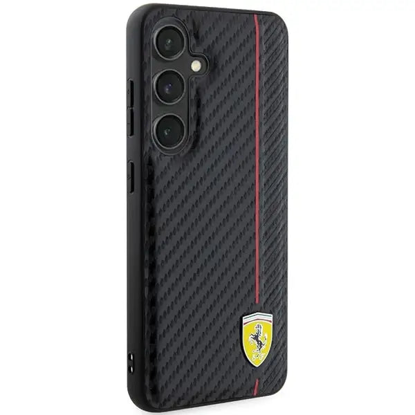 Кейс Ferrari Carbon Printed Line за Samsung Galaxy S24 черен