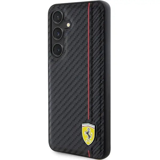 Кейс Ferrari Carbon Printed Line за Samsung Galaxy S24 черен