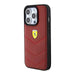 Кейс Ferrari Leather Stitched Lines за iPhone 15 Pro червен