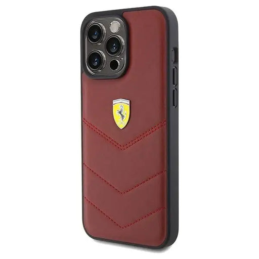 Кейс Ferrari Leather Stitched Lines за iPhone 15 Pro