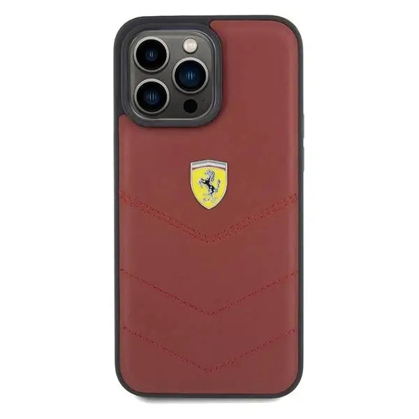 Кейс Ferrari Leather Stitched Lines за iPhone 15 Pro
