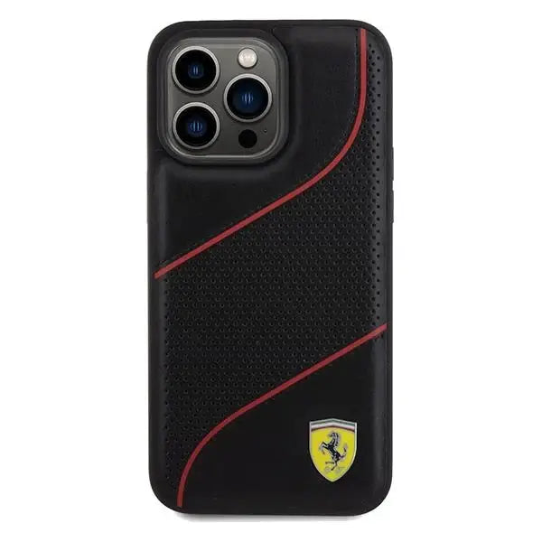 Кейс Ferrari Perforated Waves Metal Logo за iPhone 15