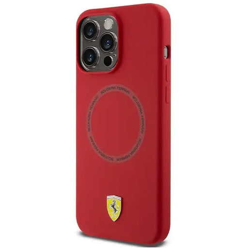 Кейс Ferrari Silicone Printed Ring MagSafe за iPhone