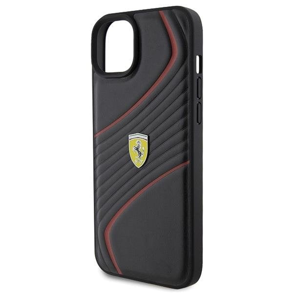 Кейс Ferrari Twist Metal Logo за iPhone 15 Plus черен