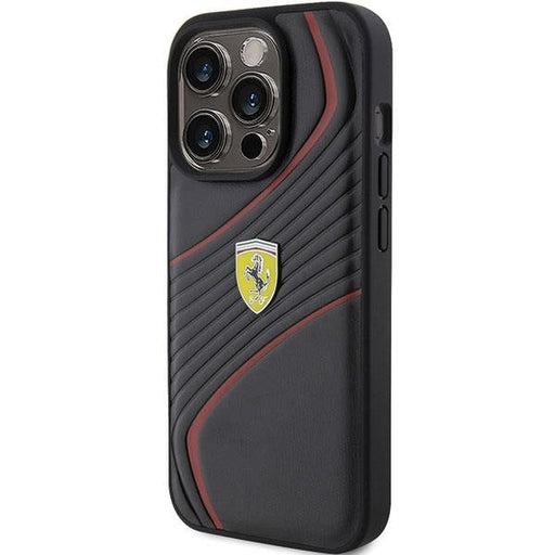 Кейс Ferrari Twist Metal Logo за iPhone 15 Pro черен