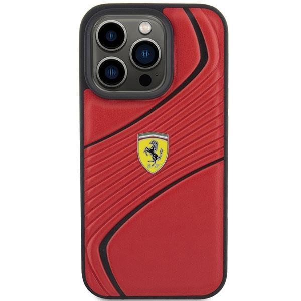 Кейс Ferrari Twist Metal Logo за iPhone 15 Pro червен