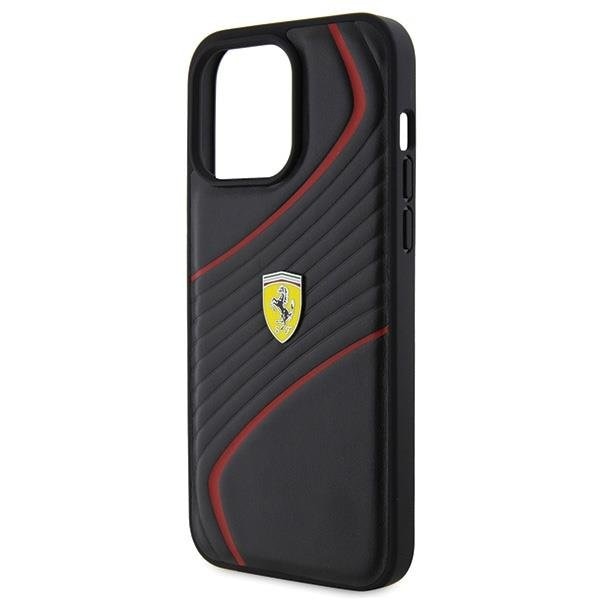 Кейс Ferrari Twist Metal Logo за iPhone 15 Pro Max черен