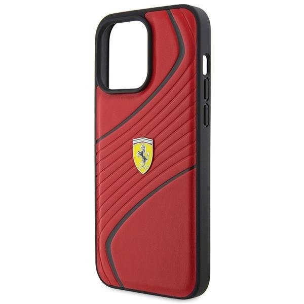 Кейс Ferrari Twist Metal Logo за iPhone 15 Pro Max червен