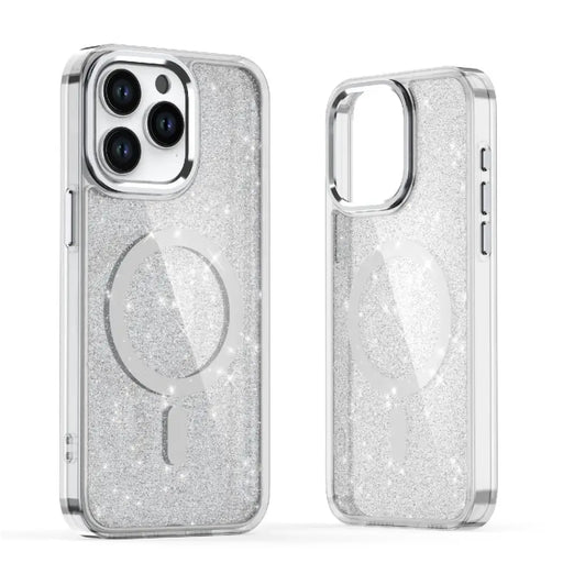 Кейс Glitter Case MagSafe за iPhone 16 Plus бял/брокат