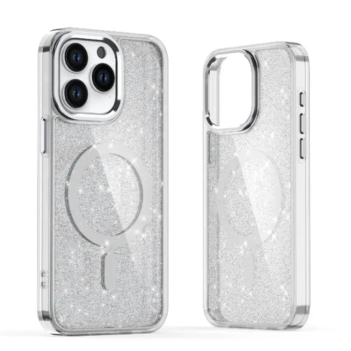 Кейс Glitter Case MagSafe за iPhone 16 Pro Max бял/брокат