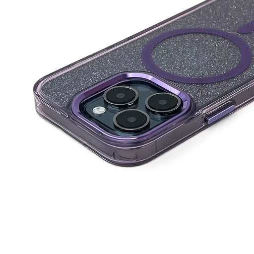 Кейс Glitter Case MagSafe за iPhone 16 Pro Max лилав/брокат