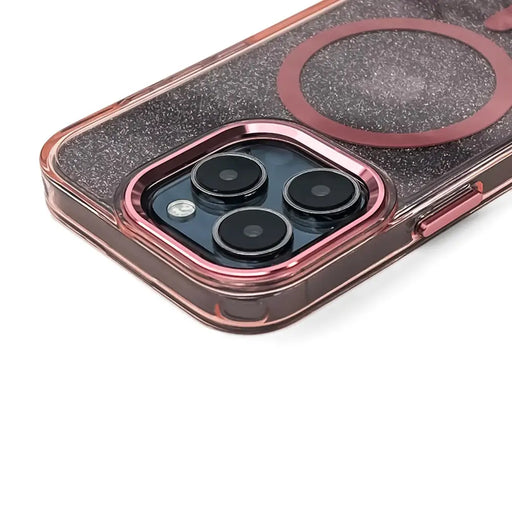 Кейс Glitter Case MagSafe за iPhone 16 Pro Max розов/брокат