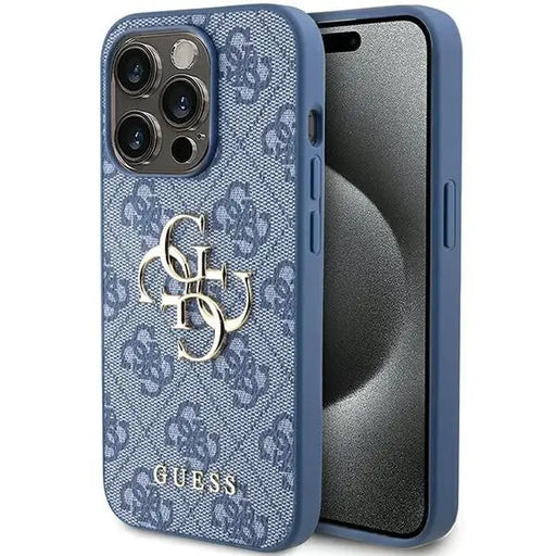 Кейс Guess 4G Big Metal Logo за iPhone 15 Pro син