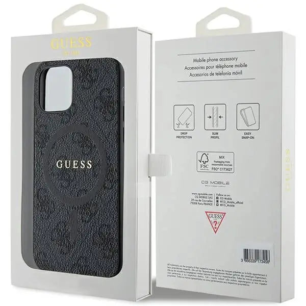 Кейс Guess 4G Collection Leather Metal Logo MagSafe