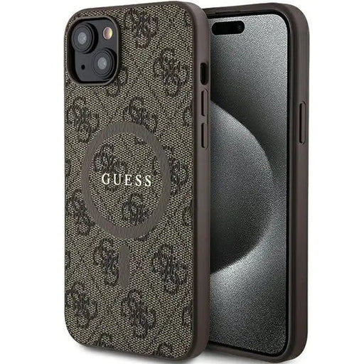 Кейс Guess 4G Collection Leather Metal Logo MagSafe