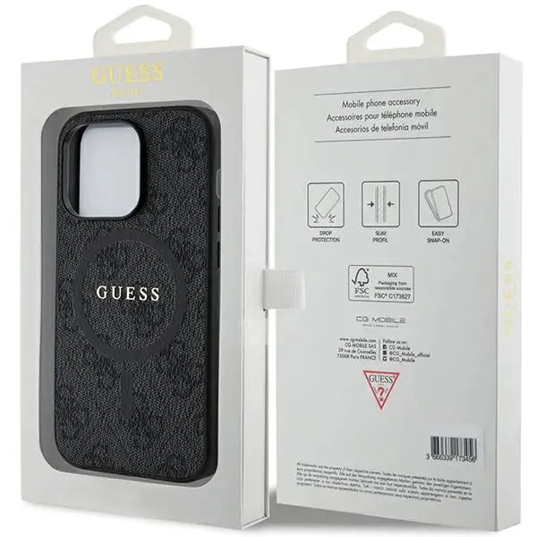 Кейс Guess 4G Collection Leather Metal Logo MagSafe