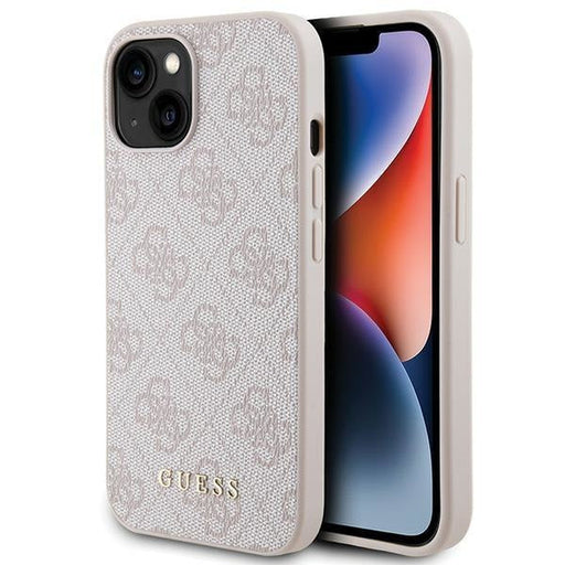 Кейс Guess 4G Metal Gold Logo за iPhone 15 Plus розов