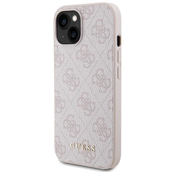 Кейс Guess 4G Metal Gold Logo за iPhone 15 Plus розов