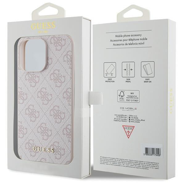 Кейс Guess 4G Metal Gold Logo за iPhone 15 Pro Max розов