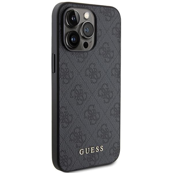 Кейс Guess 4G Metal Gold Logo за iPhone 15 Pro сив