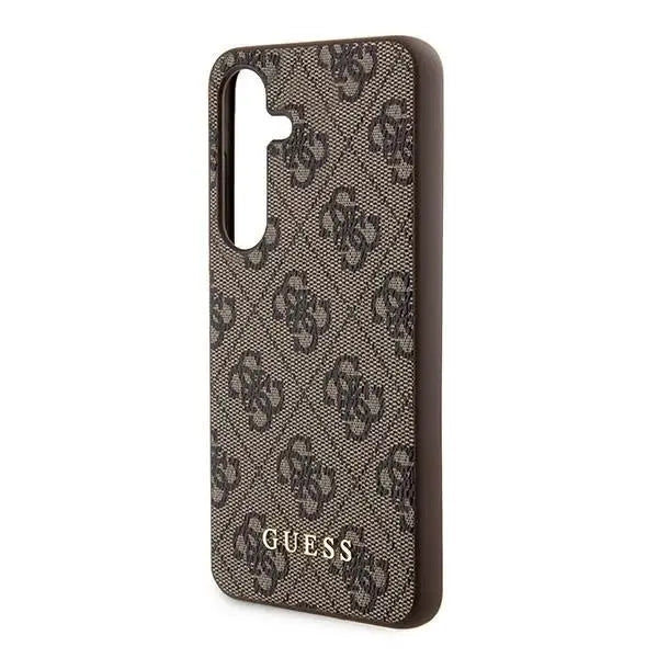 Кейс Guess 4G Metal Gold Logo за Samsung Galaxy S24 кафяв