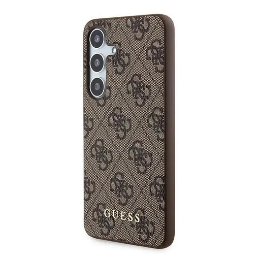 Кейс Guess 4G Metal Gold Logo за Samsung Galaxy S24 кафяв