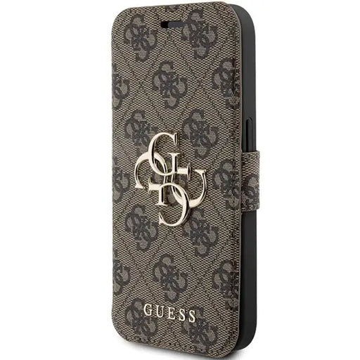 Кейс Guess 4G Metal Logo за iPhone 15 Pro кафяв
