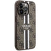 Кейс Guess 4G Printed Stripes MagSafe за iPhone 15 Pro кафяв