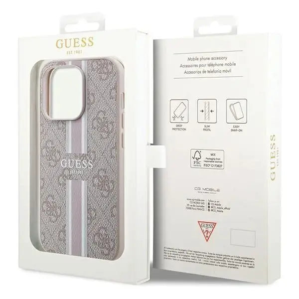 Кейс Guess 4G Printed Stripes MagSafe за iPhone 15