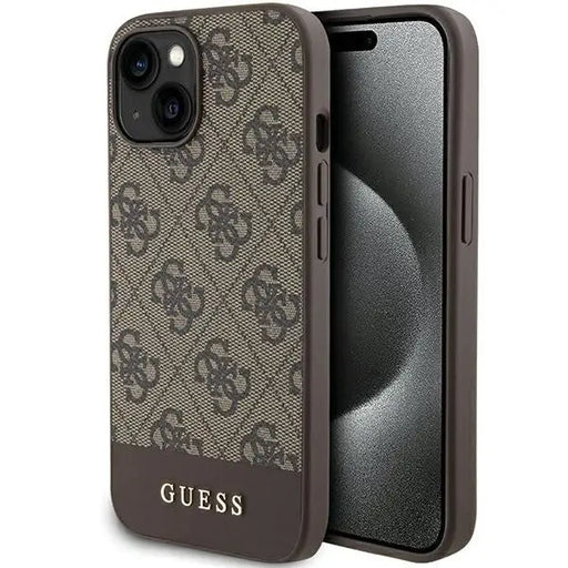 Кейс Guess 4G Stripe Collection за iPhone 15 / 14 13 кафяв