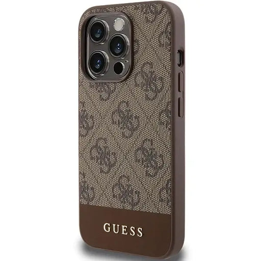 Кейс Guess 4G Stripe Collection за iPhone 15 Pro Max кафяв