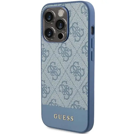 Кейс Guess 4G Stripe Collection за iPhone 15 Pro Max син