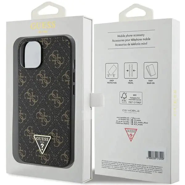 Кейс Guess 4G Triangle Metal Logo за iPhone 14/15/13 черен